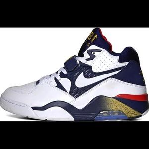 Nike Air Force 180 Olympic in white/midnight navy/metallic gold